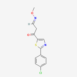 molecular formula C13H11ClN2O2S B2964629 3-[2-(4-氯苯基)-1,3-噻唑-5-基]-3-氧代丙醛 O-甲基肟 CAS No. 339279-40-2