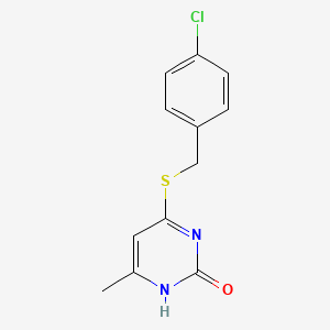 molecular formula C12H11ClN2OS B2964630 4-(4-Chlorobenzylthio)-6-methylpyrimidin-2(1H)-one CAS No. 195002-97-2