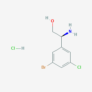 molecular formula C8H10BrCl2NO B2964635 (2S)-2-Amino-2-(3-bromo-5-chlorophenyl)ethanol;hydrochloride CAS No. 2378489-93-9