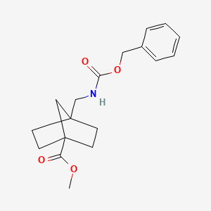 molecular formula C18H23NO4 B2964640 Methyl 4-((((benzyloxy)carbonyl)amino)methyl)bicyclo[2.2.1]heptane-1-carboxylate CAS No. 1333384-64-7