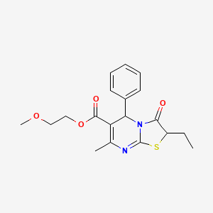 2-methoxyethyl 2-ethyl-7-methyl-3-oxo-5-phenyl-2,3-dihydro-5H-[1,3]thiazolo[3,2-a]pyrimidine-6-carboxylate