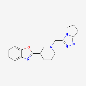 molecular formula C18H21N5O B2964649 2-[1-(6,7-Dihydro-5H-pyrrolo[2,1-c][1,2,4]triazol-3-ylmethyl)piperidin-3-yl]-1,3-benzoxazole CAS No. 2324664-72-2