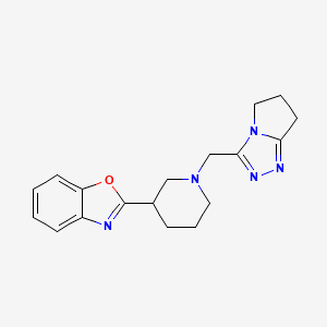 molecular formula C18H21N5O B2964649 2-[1-({5H,6H,7H-pyrrolo[2,1-c][1,2,4]triazol-3-yl}methyl)piperidin-3-yl]-1,3-benzoxazole CAS No. 2324664-72-2