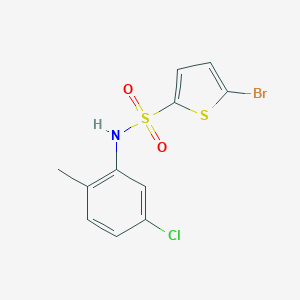 molecular formula C11H9BrClNO2S2 B296465 5-bromo-N-(5-chloro-2-methylphenyl)thiophene-2-sulfonamide CAS No. 677015-39-3