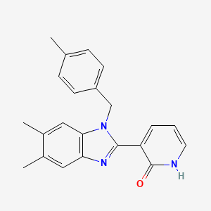 molecular formula C22H21N3O B2964660 3-[5,6-二甲基-1-(4-甲基苄基)-1H-1,3-苯并咪唑-2-基]-2(1H)-吡啶酮 CAS No. 860787-64-0