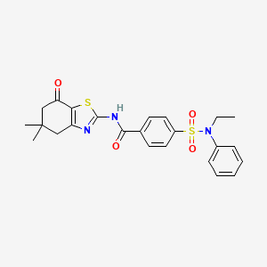 N-(5,5-dimethyl-7-oxo-4,5,6,7-tetrahydrobenzo[d]thiazol-2-yl)-4-(N-ethyl-N-phenylsulfamoyl)benzamide