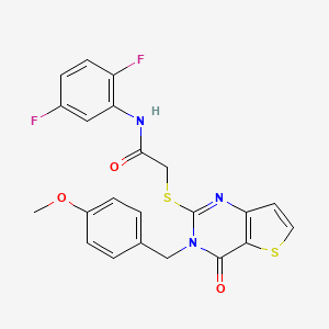 molecular formula C22H17F2N3O3S2 B2964665 N-(2,5-difluorophenyl)-2-{[3-(4-methoxybenzyl)-4-oxo-3,4-dihydrothieno[3,2-d]pyrimidin-2-yl]sulfanyl}acetamide CAS No. 1252913-23-7