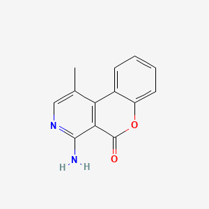 molecular formula C13H10N2O2 B2964669 4-氨基-1-甲基-5H-色满[3,4-c]吡啶-5-酮 CAS No. 32644-30-7