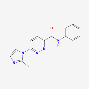 molecular formula C16H15N5O B2964672 6-(2-methyl-1H-imidazol-1-yl)-N-(o-tolyl)pyridazine-3-carboxamide CAS No. 1396863-92-5