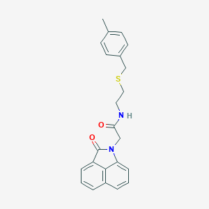 molecular formula C23H22N2O2S B296468 N-{2-[(4-methylbenzyl)sulfanyl]ethyl}-2-(2-oxobenzo[cd]indol-1(2H)-yl)acetamide 