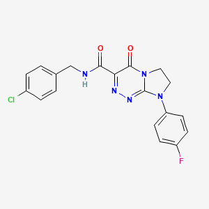 molecular formula C19H15ClFN5O2 B2964684 N-(4-chlorobenzyl)-8-(4-fluorophenyl)-4-oxo-4,6,7,8-tetrahydroimidazo[2,1-c][1,2,4]triazine-3-carboxamide CAS No. 946362-04-5