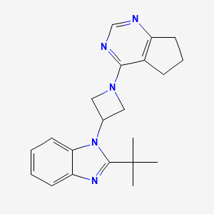 molecular formula C21H25N5 B2964691 2-tert-butyl-1-(1-{5H,6H,7H-cyclopenta[d]pyrimidin-4-yl}azetidin-3-yl)-1H-1,3-benzodiazole CAS No. 2415603-64-2