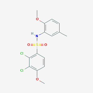 molecular formula C15H15Cl2NO4S B296470 2,3-dichloro-4-methoxy-N-(2-methoxy-5-methylphenyl)benzenesulfonamide 