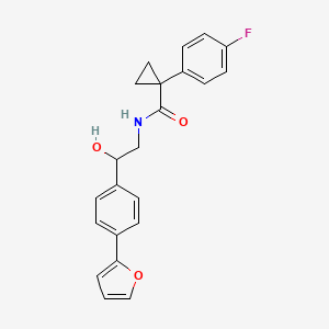 molecular formula C22H20FNO3 B2964701 1-(4-fluorophenyl)-N-{2-[4-(furan-2-yl)phenyl]-2-hydroxyethyl}cyclopropane-1-carboxamide CAS No. 2097859-83-9