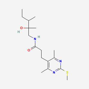 molecular formula C17H29N3O2S B2964710 3-[4,6-dimethyl-2-(methylsulfanyl)pyrimidin-5-yl]-N-(2-hydroxy-2,3-dimethylpentyl)propanamide CAS No. 1375227-36-3