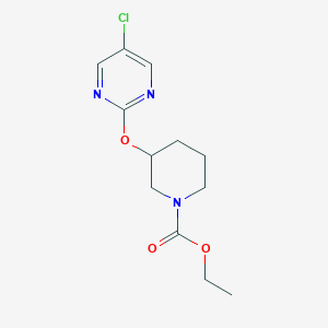 molecular formula C12H16ClN3O3 B2964716 3-((5-氯嘧啶-2-基)氧基)哌啶-1-甲酸乙酯 CAS No. 2034329-98-9