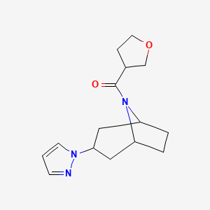 ((1R,5S)-3-(1H-pyrazol-1-yl)-8-azabicyclo[3.2.1]octan-8-yl)(tetrahydrofuran-3-yl)methanone