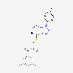 molecular formula C21H20N6OS B2964719 N-(3,5-二甲苯基)-2-((3-(对甲苯基)-3H-[1,2,3]三唑并[4,5-d]嘧啶-7-基)硫代)乙酰胺 CAS No. 863459-22-7