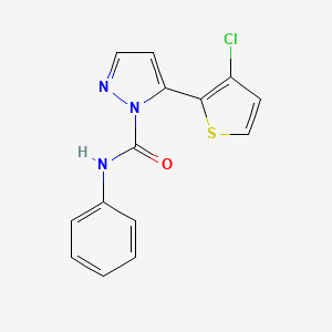 molecular formula C14H10ClN3OS B2964721 5-(3-氯-2-噻吩基)-N-苯基-1H-吡唑-1-羧酰胺 CAS No. 318951-80-3