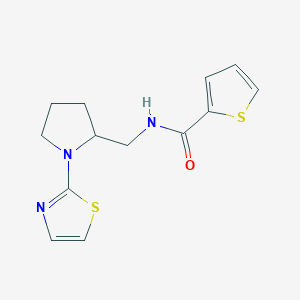 molecular formula C13H15N3OS2 B2964724 N-((1-(thiazol-2-yl)pyrrolidin-2-yl)methyl)thiophene-2-carboxamide CAS No. 1798541-24-8
