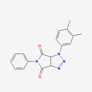 molecular formula C18H16N4O2 B2964725 1-(3,4-dimethylphenyl)-5-phenyl-3a,6a-dihydropyrrolo[3,4-d][1,2,3]triazole-4,6(1H,5H)-dione CAS No. 1189653-22-2