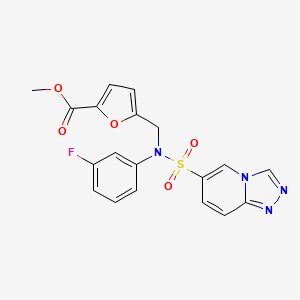 molecular formula C19H15FN4O5S B2964727 Methyl 5-{[(3-fluorophenyl)([1,2,4]triazolo[4,3-a]pyridin-6-ylsulfonyl)amino]methyl}-2-furoate CAS No. 1251605-07-8