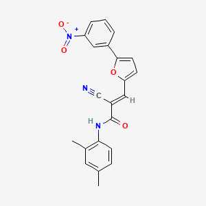 molecular formula C22H17N3O4 B2964735 (E)-2-氰基-N-(2,4-二甲苯基)-3-(5-(3-硝基苯基)呋喃-2-基)丙烯酰胺 CAS No. 313251-49-9