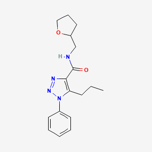 molecular formula C17H22N4O2 B2964739 N-(氧杂环丁烷-2-基甲基)(1-苯基-5-丙基(1,2,3-三唑-4-基))甲酰胺 CAS No. 950230-86-1