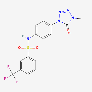 molecular formula C15H12F3N5O3S B2964740 N-(4-(4-methyl-5-oxo-4,5-dihydro-1H-tetrazol-1-yl)phenyl)-3-(trifluoromethyl)benzenesulfonamide CAS No. 1396881-06-3