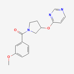 molecular formula C16H17N3O3 B2964745 (3-Methoxyphenyl)(3-(pyrimidin-4-yloxy)pyrrolidin-1-yl)methanone CAS No. 2034580-24-8