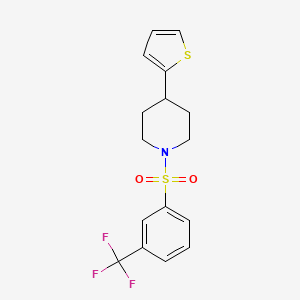 4-(Thiophen-2-yl)-1-((3-(trifluoromethyl)phenyl)sulfonyl)piperidine