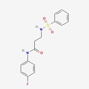 molecular formula C15H15FN2O3S B2964753 3-(苯磺酰胺基)-N-(4-氟苯基)丙酰胺 CAS No. 881934-38-9