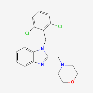 molecular formula C19H19Cl2N3O B2964759 4-[[1-[(2,6-Dichlorophenyl)methyl]benzimidazol-2-yl]methyl]morpholine CAS No. 872581-70-9