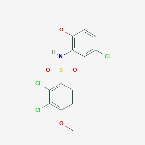 molecular formula C14H12Cl3NO4S B296476 2,3-dichloro-N-(5-chloro-2-methoxyphenyl)-4-methoxybenzenesulfonamide 