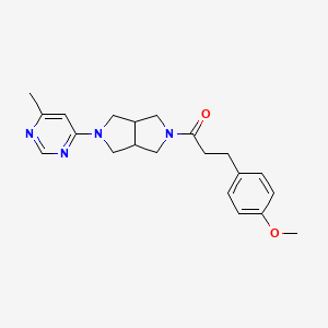 molecular formula C21H26N4O2 B2964766 3-(4-Methoxyphenyl)-1-[2-(6-methylpyrimidin-4-yl)-1,3,3a,4,6,6a-hexahydropyrrolo[3,4-c]pyrrol-5-yl]propan-1-one CAS No. 2380078-45-3