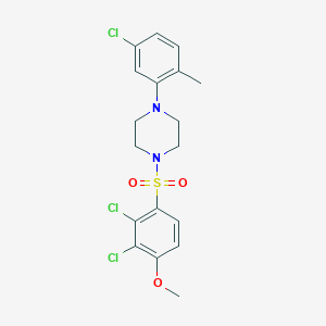 molecular formula C18H19Cl3N2O3S B296477 1-(5-Chloro-2-methylphenyl)-4-[(2,3-dichloro-4-methoxyphenyl)sulfonyl]piperazine 