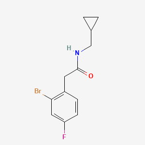 molecular formula C12H13BrFNO B2964780 2-(2-Bromo-4-fluorophenyl)-N-(cyclopropylmethyl)acetamide CAS No. 2325319-53-5