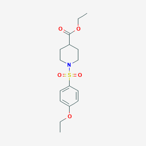 molecular formula C16H23NO5S B296479 Ethyl 1-[(4-ethoxyphenyl)sulfonyl]-4-piperidinecarboxylate 