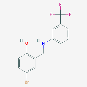 molecular formula C14H11BrF3NO B2964794 4-溴-2-({[3-(三氟甲基)苯基]氨基}甲基)苯酚 CAS No. 329777-42-6