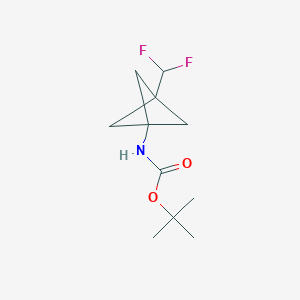 molecular formula C11H17F2NO2 B2964800 叔丁基 N-[3-(二氟甲基)-1-双环[1.1.1]戊基]氨基甲酸酯 CAS No. 2306265-58-5