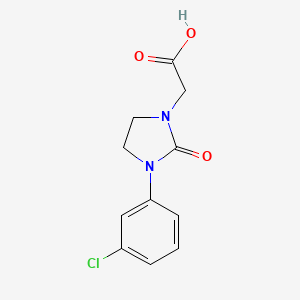 molecular formula C11H11ClN2O3 B2964805 2-(3-(3-Chlorophenyl)-2-oxoimidazolidin-1-yl)acetic acid CAS No. 1798678-98-4