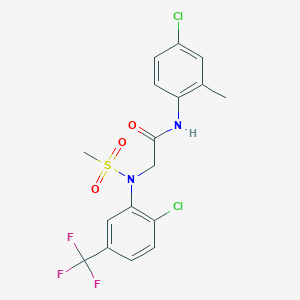 molecular formula C17H15Cl2F3N2O3S B2964806 N-(4-chloro-2-methylphenyl)-2-[2-chloro(methylsulfonyl)-5-(trifluoromethyl)anilino]acetamide CAS No. 339018-85-8