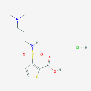 molecular formula C10H17ClN2O4S2 B2964808 3-{[3-(二甲氨基)丙基]磺酰胺基}噻吩-2-甲酸盐酸盐 CAS No. 1333731-60-4