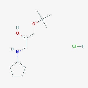 molecular formula C12H26ClNO2 B2964814 1-(Tert-butoxy)-3-(cyclopentylamino)propan-2-ol hydrochloride CAS No. 1215604-27-5