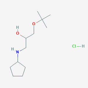 molecular formula C12H26ClNO2 B2964814 1-(叔丁氧基)-3-(环戊基氨基)丙烷-2-醇盐酸盐 CAS No. 1215604-27-5