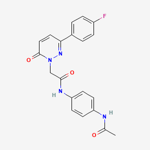 molecular formula C20H17FN4O3 B2964816 N-(4-acetamidophenyl)-2-[3-(4-fluorophenyl)-6-oxopyridazin-1-yl]acetamide CAS No. 941972-92-5