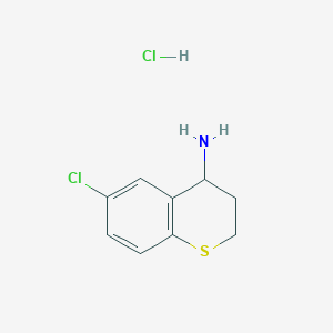 molecular formula C9H11Cl2NS B2964823 6-chloro-3,4-dihydro-2H-thiochromen-4-ylamine hydrochloride CAS No. 1049751-84-9