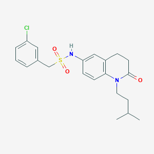 molecular formula C21H25ClN2O3S B2964824 1-(3-氯苯基)-N-(1-异戊基-2-氧代-1,2,3,4-四氢喹啉-6-基)甲磺酰胺 CAS No. 941907-05-7