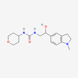 molecular formula C17H25N3O3 B2964827 1-(2-hydroxy-2-(1-methylindolin-5-yl)ethyl)-3-(tetrahydro-2H-pyran-4-yl)urea CAS No. 2034500-76-8