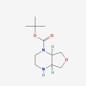 molecular formula C11H20N2O3 B2964833 Tert-butyl (4aR,7aS)-2,3,4a,5,7,7a-hexahydro-1H-furo[3,4-b]pyrazine-4-carboxylate CAS No. 1314393-75-3